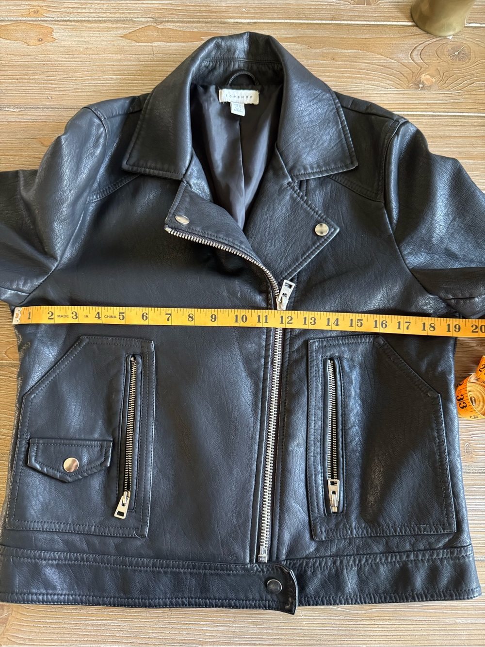 Topshop Black Jacket with Leather Trim - Picture 8 of 9